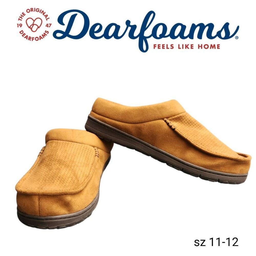 Dearfoams Men's Brendan Perforated Moccasin Toe Clog House Shoe Slipper